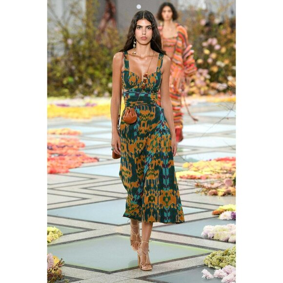 COPY - Ulla Johnson Navi Byzantine Midi Wrap Skirt Blue Yellow Green Fall Ikat … - Picture 2 of 14